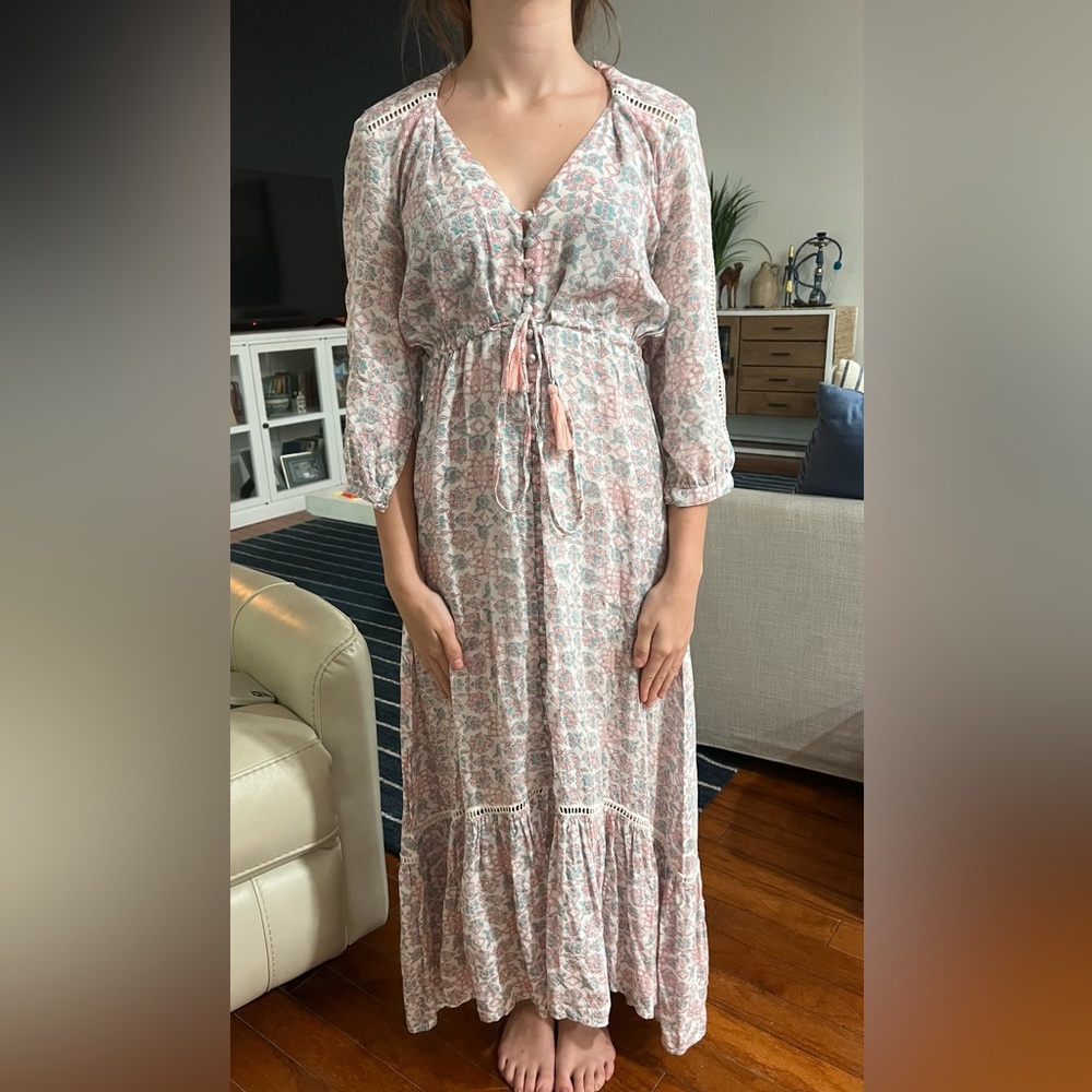 Miss June Boho Floral Long Sleeve Maxi Dress